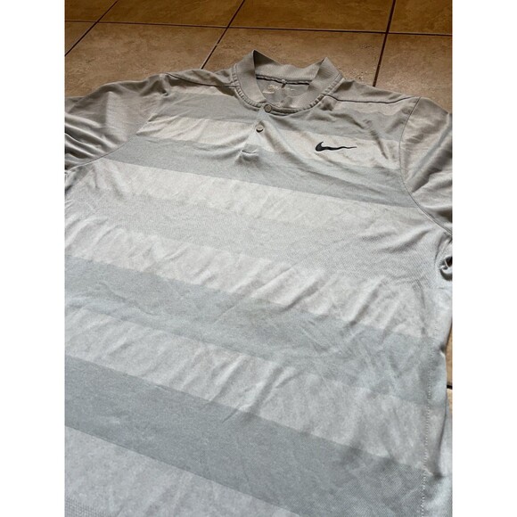 Nike Shirt Mens XXL Grey Dri-Fit Blade Collar Golf Performance Snap Button - Picture 3 of 8